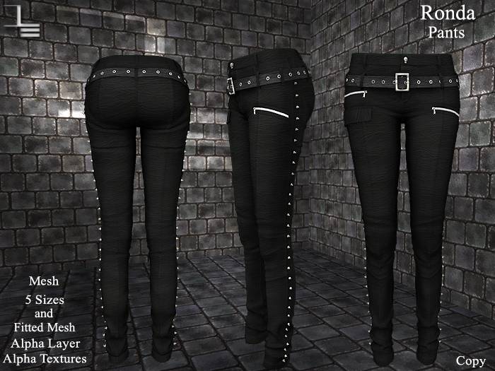 DE Designs - Ronda - Pants - Black Leather