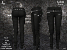 DE Designs - Ronda - Pants - Black Leather