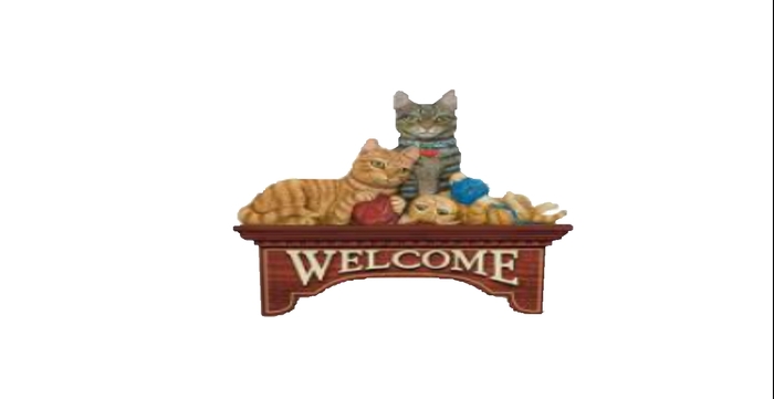 Welcome Sign Cats