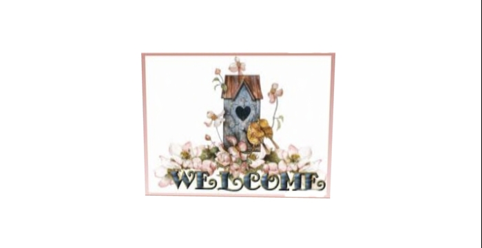 Welcome Sign with Bird House 2