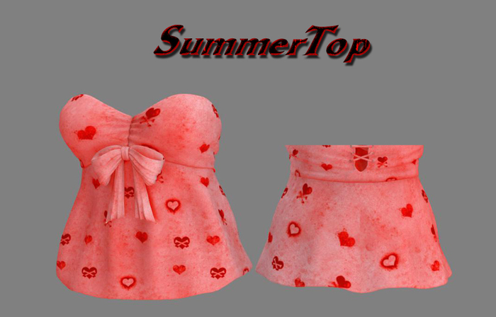 SummerTop_Grunge Hearts Red