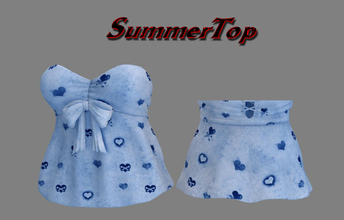 SummerTop_Grunge Hearts Blue