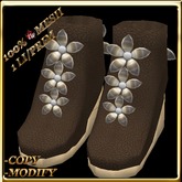 LW_ Boxed Mesh Boots with 3 Lilies - Suede Platinum