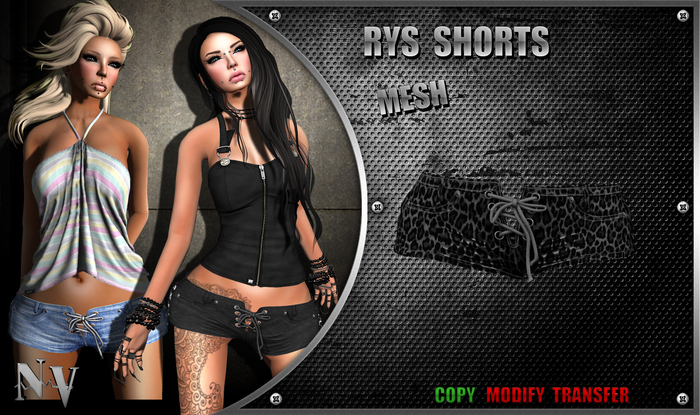 [NV] Rys Short -Leopard Black-
