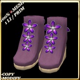 LW_ Boxed Mesh Boots with 3 Lilies - Suede Platinum