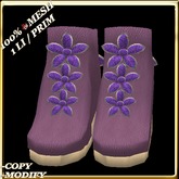 LW_ Boxed Mesh Boots with 3 Lilies - Suede Platinum