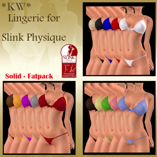 *KW* Lingerie Solid FatPack HUDs - Slink Appliers