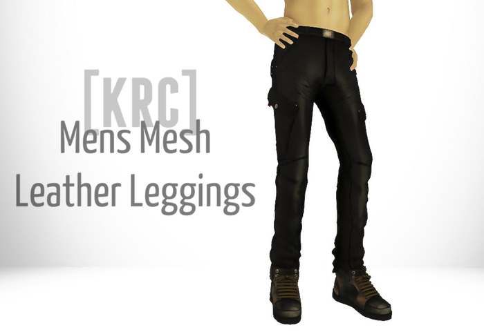 [KRC] Black Mens Leather Pants