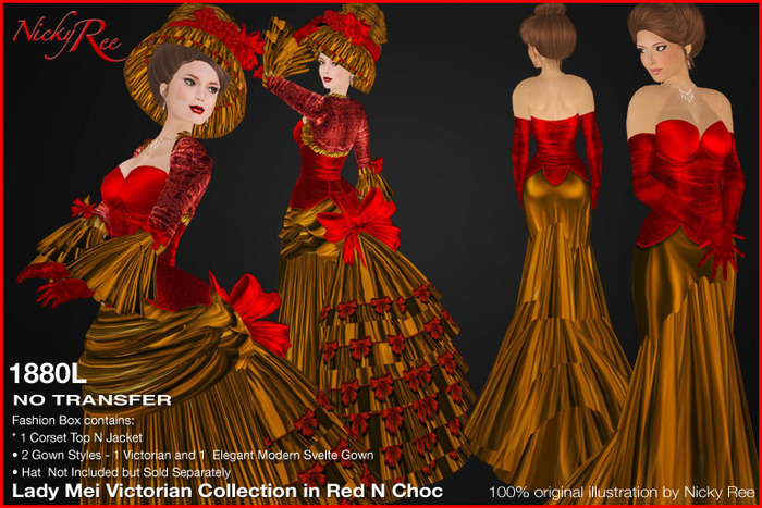 *DNR* Lady Mei Victorian Collection Red N Choc