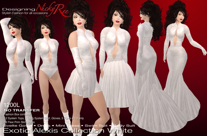*DNR* Exotic Alexis Collection White