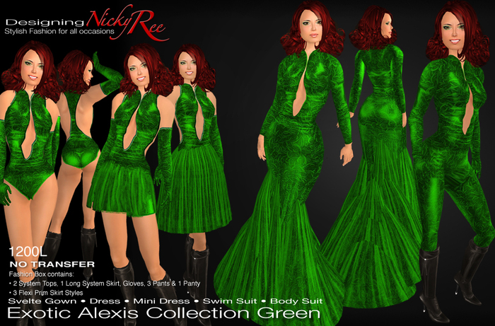 *DNR* Exotic Alexis Collection Green