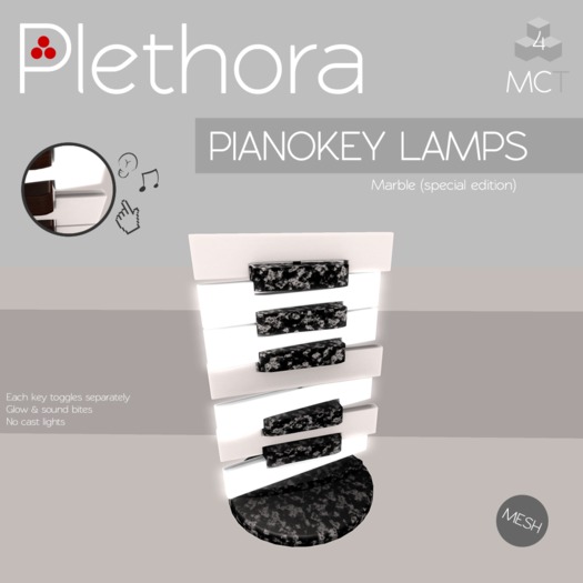Plethora - Pianokey Lamps - Marble (special ed.)