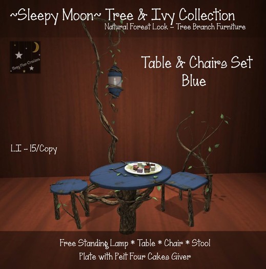 ~Sleepy Moon~ Tree & Ivy - Table, Chairs & Lamp Pack ORANGE