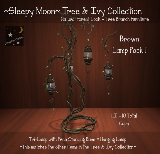 ~Sleepy Moon~ Tree & Ivy Collection - Lamp Pack 1 BROWN