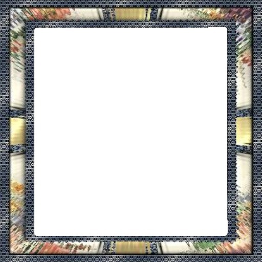 Blue Edged Floral Frame/Video