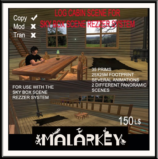 LOG CABIN SCENE FOR SKY BOX SCENE REZZER SYSTEM