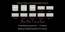 10 Premium Seamless Ornamental Plaster Molding Trim Texture Pack MTP1