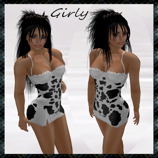 7.94 DRESS **GIRLY** BLACK/WHITE COW