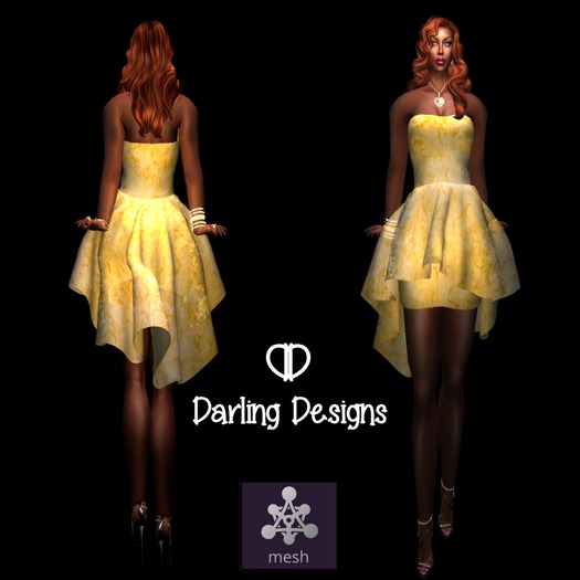 Flouncing Cocktail Dress - Floral Yellow