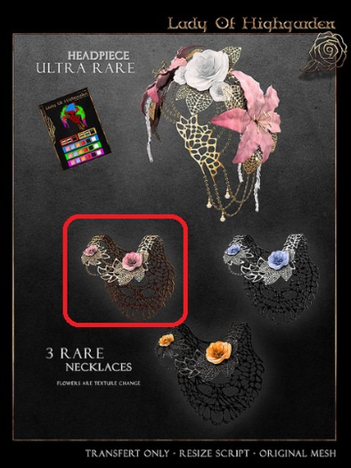 .aisling. LadyOfHighgarden - NECKLACE ( Gold ) [REZ ME] RARE