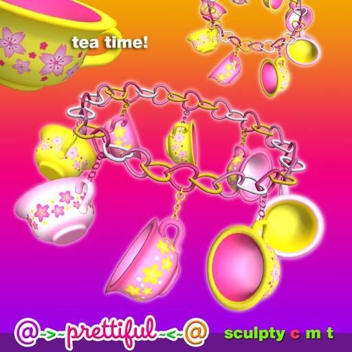 @~>~ PrettiFuL ~<~@ Charm Bracelet [ Teacup ]