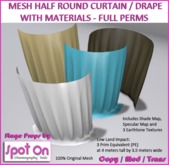 Spot On Half Round Curtain / Drape - Materials - Full Perm