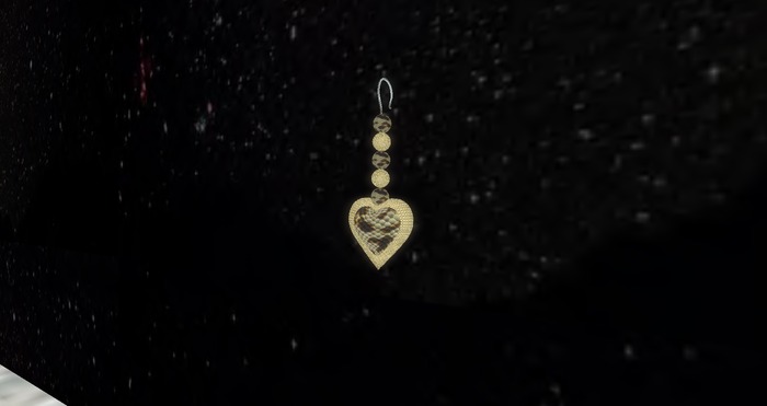 Snake Skinned Heart Earring