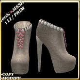 LW_ Boxed Mesh Boots with 3 Lilies - Suede Platinum