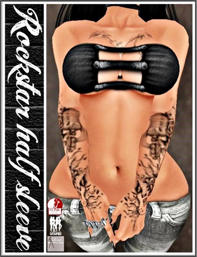 [.Twisted Barbie.]-ROCKSTAR HALF SLEEVE TATTOO(Boxed)