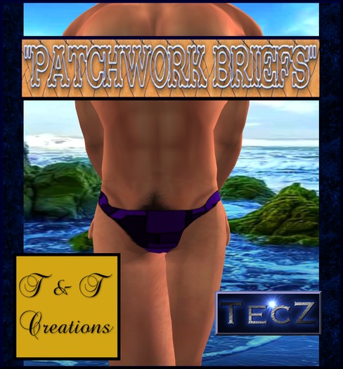 T & T Patch Work Briefs Purple