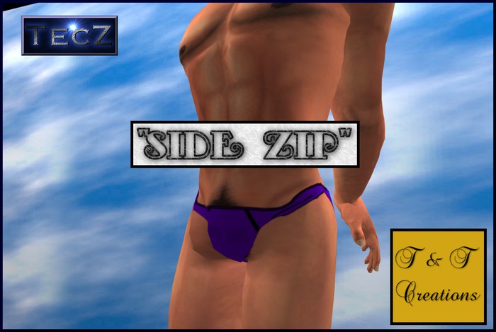 T & T Side Zip Briefs Blue