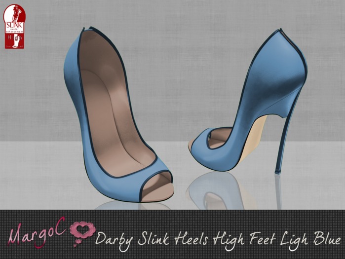 Darby Slink Heels High Feet Light Blue - MargoC