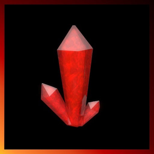 Red Crystal Cluster. Mesh