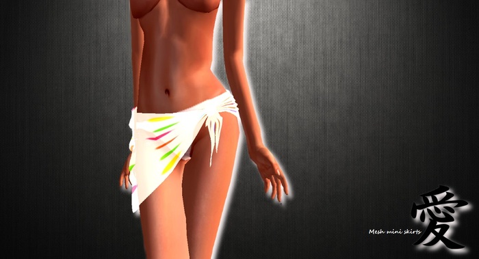 ^^Mesh Mini Skirt White Transparent With Dots ^^