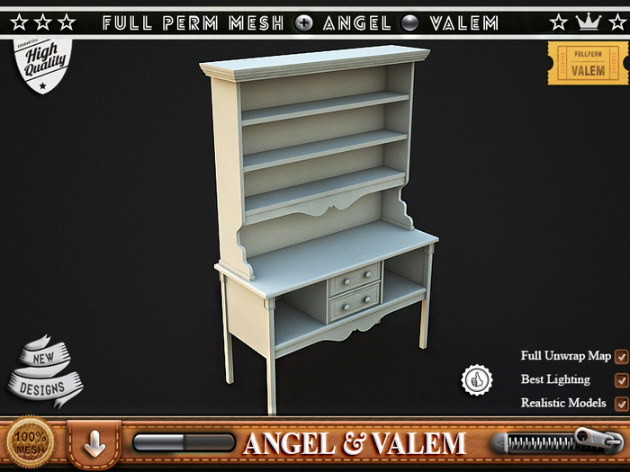 .::VALEM::.  Full Perm Mesh Trends Carving Cabinet