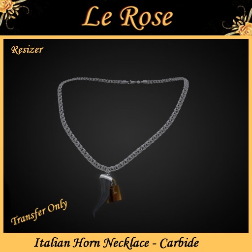 Italian Horn Necklace - Carbide - Gift Box