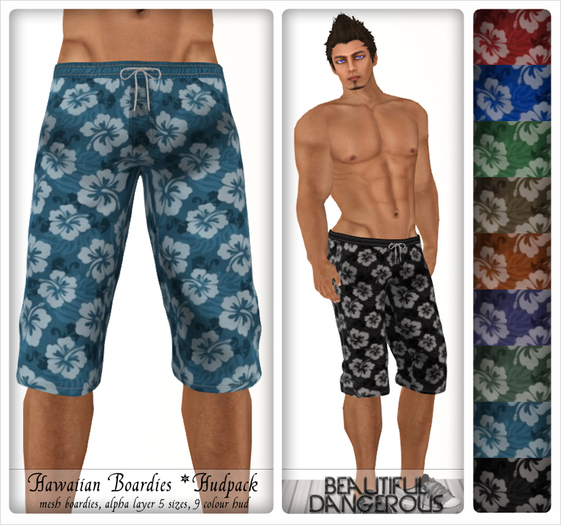 ! Beautiful Dangerous ! Hawaiian Boardies [Hudpack]