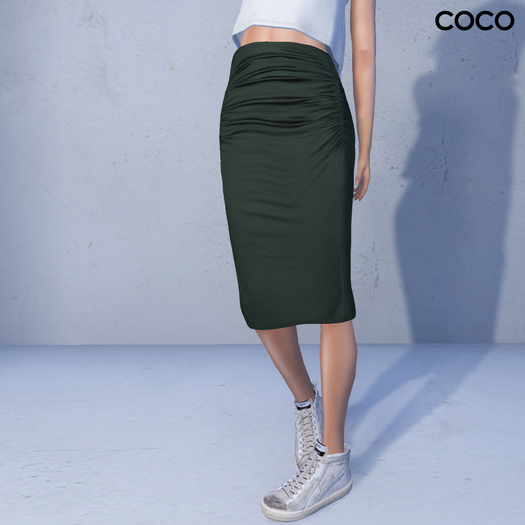 *COCO*_StretchPencilSkirt_DeepGreen