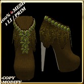 LW_ Boxed Mesh Boots with 3 Lilies - Suede Platinum