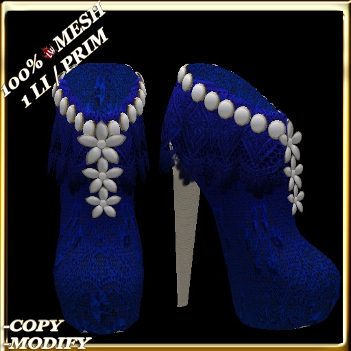 LW_ Mesh 3 Lily Lace Ankle Platform Pumps - Blue 5