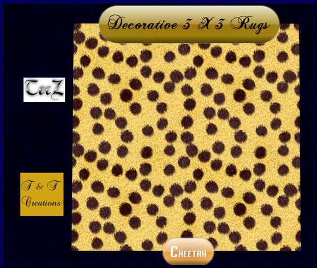 T & T 3X3 Rug Cheetah