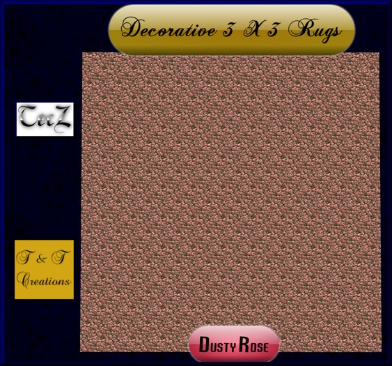 T & T 3X3 Rug Dusty Rose