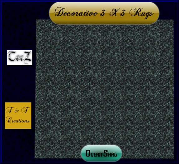 T & T 3X3 Rug Ocean Shag