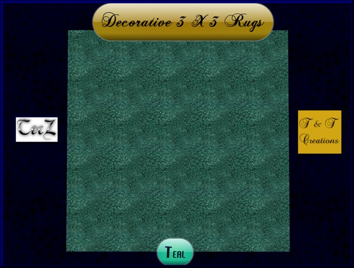 T & T 3X3 Rug Teal