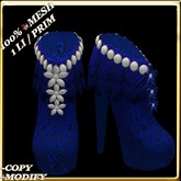 LW_ Boxed Mesh Boots with 3 Lilies - Suede Platinum