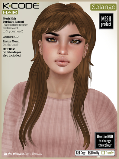 K-CODE SOLANGE Light Blondes - Mesh Hair Partially Rigged