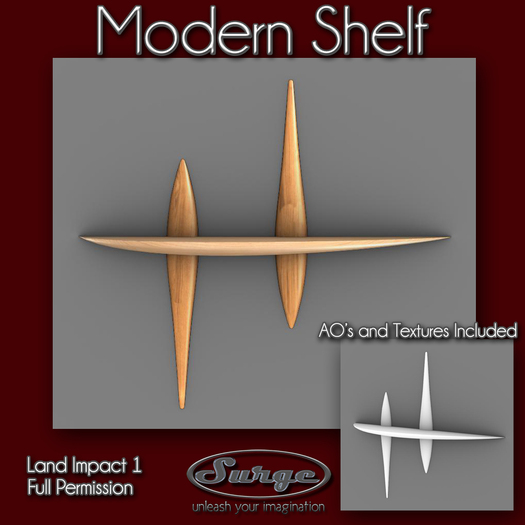 Mesh Modern Shelf - Full Permission - Land Impact 1