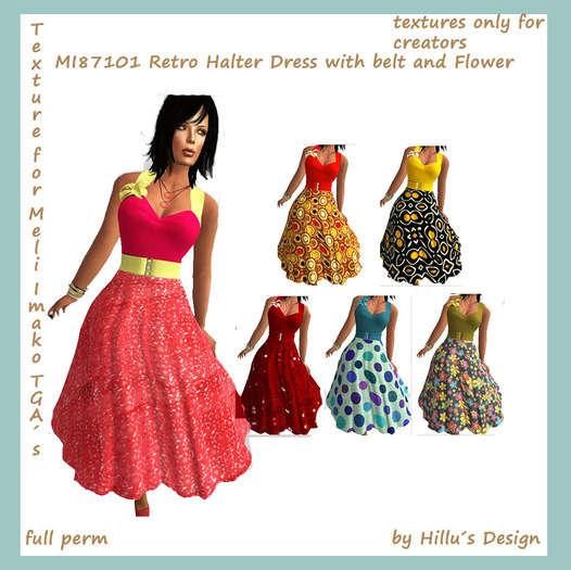 Textures for Meli Imako MI  87101 Retro Halter Dress