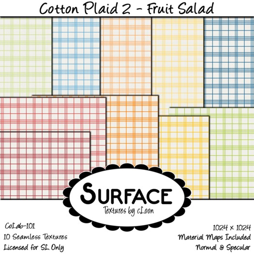 Surface - Cotton Plaid 2 - Fruit Salad