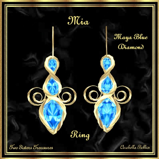 TST - MIA (MAYA BLUE DIAMOND) EARRINGS GOLD.